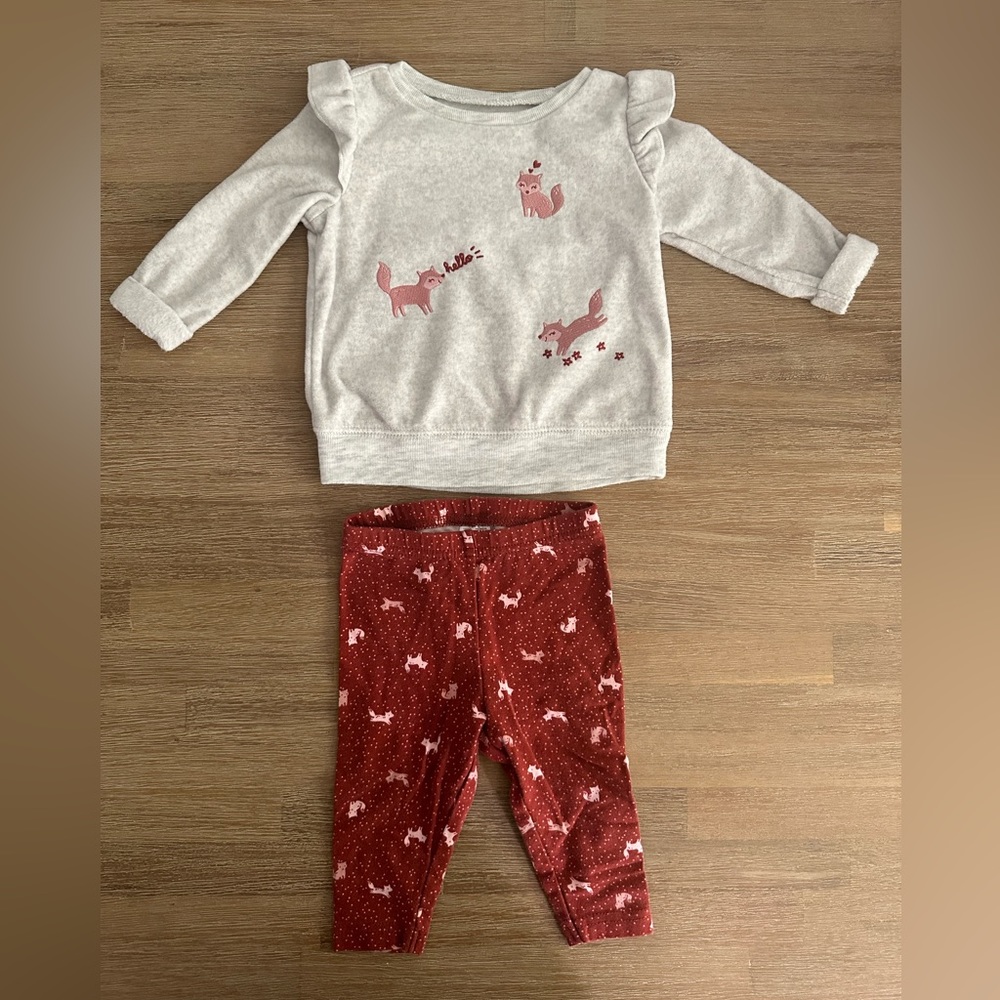 Child of mine | Oh Deer Ruffle-sleeve Outfit | 3-6m